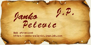 Janko Pelević vizit kartica